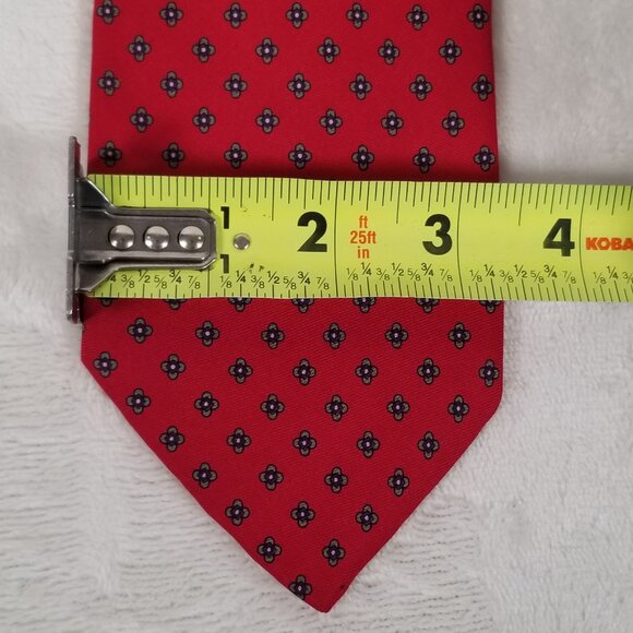 Robert Talbott Hand Sewn Silk Printed in Italy Made in USA W 3 3/8 by L 57 Red - Picture 10 of 11